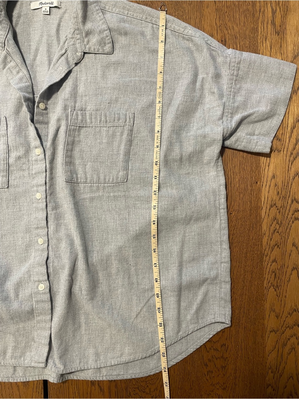 Madewell Gray Short Sleeve Button-Down Shirt - Picture 6 of 8